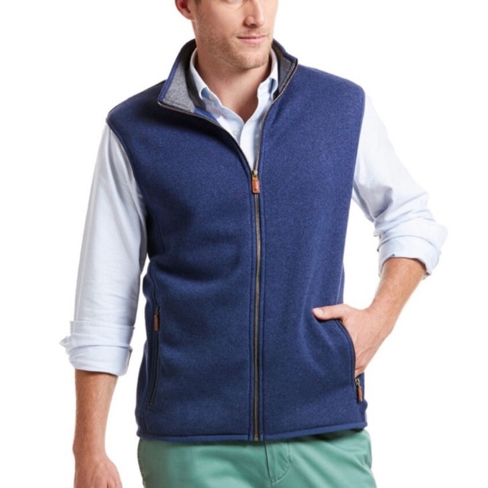 Vineyard Vines Navy Zip Sweater Vest.